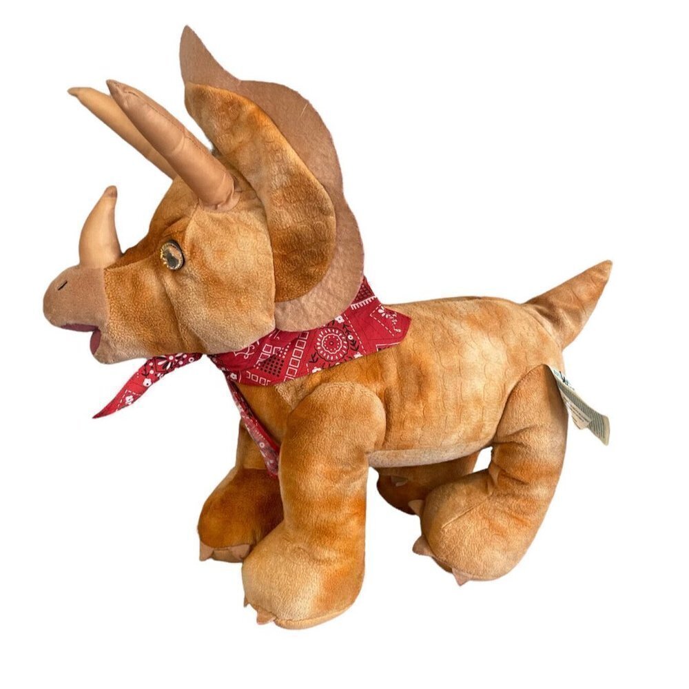 Build A Bear Triceratops Dinosaur Plush 15" Brown Stuffed Animal 2016 Toy Dino